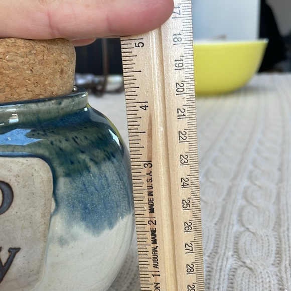 Bingo Money by Tumbleweed Pottery Handcrafted Blue & light tan glaze cork top - Picture 10 of 11